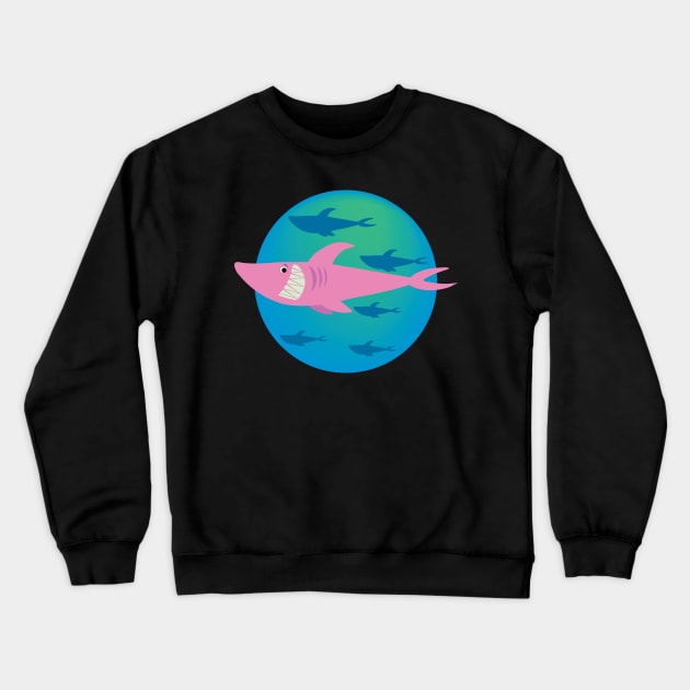 cute pink shark Crewneck Sweatshirt by duxpavlic